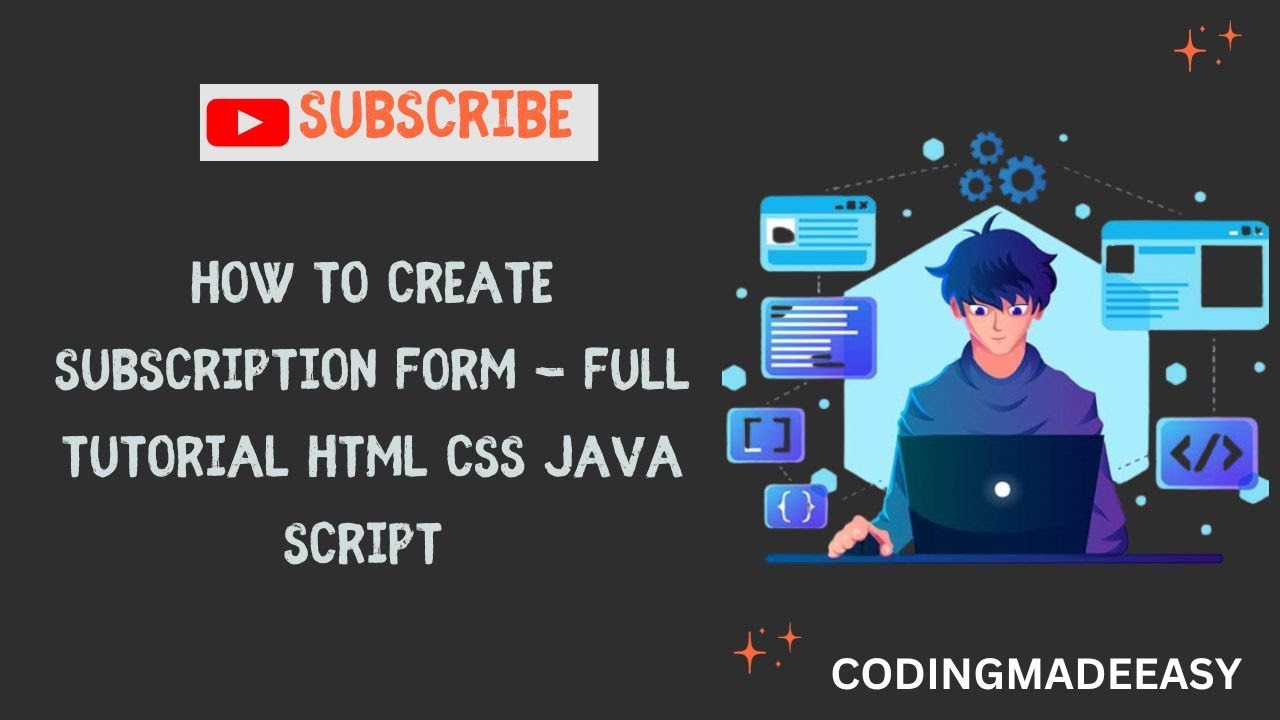 HTML Tutorial | Subscription Form with HTML CSS JS | Learn JS | CSS Tutorial | Front-End Developers