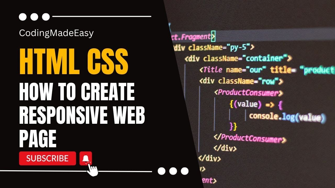 Web Page Development | Responsive Web Page | HTML CSS | HTML Tutorial for Beginners | CSS Tutorial