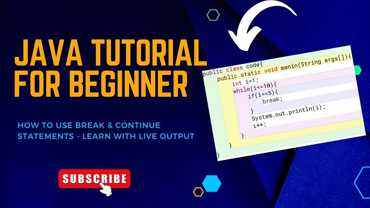 Java Tutorial For Beginner – Break & Continue Statement | Java Coding | Live Examples #coding #java