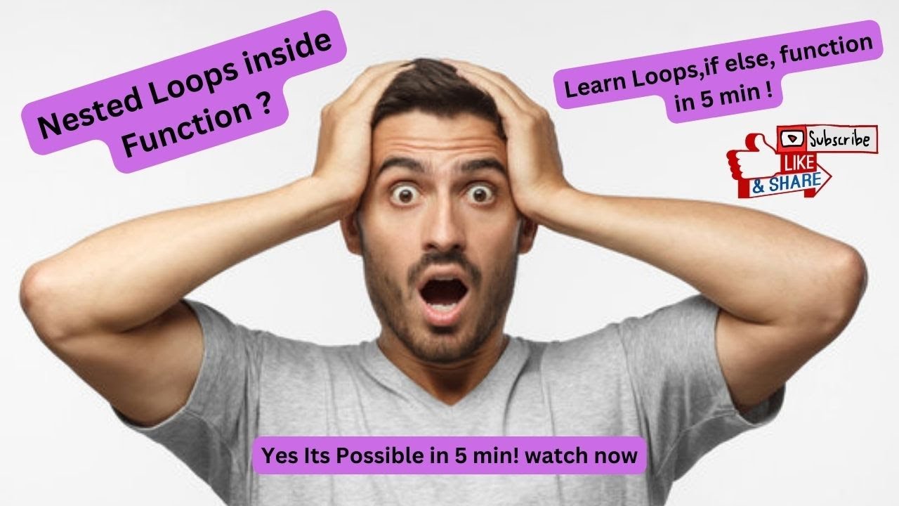 Nested For Loops Inside Functions | For Loop Tutorial | Coding Tutorial For Beginners | if else