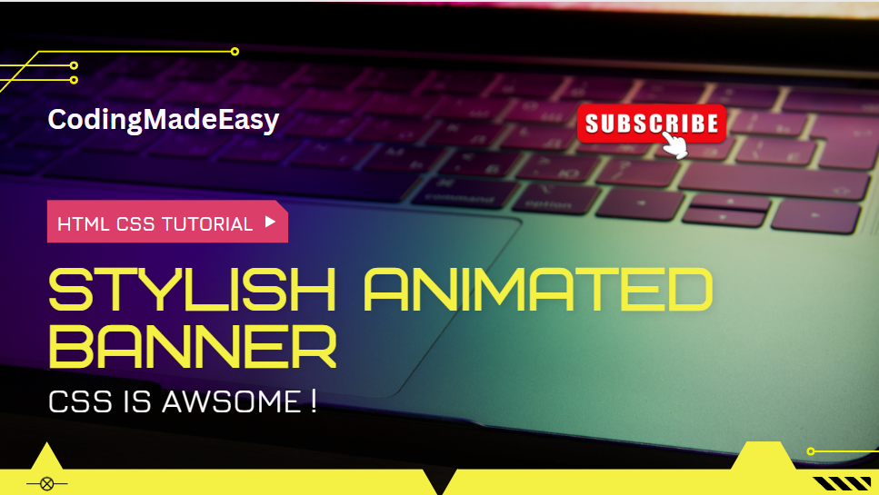 Stylish Animated Banner | HTML CSS Tutorial | HTML Tutorial | CSS Tutorial