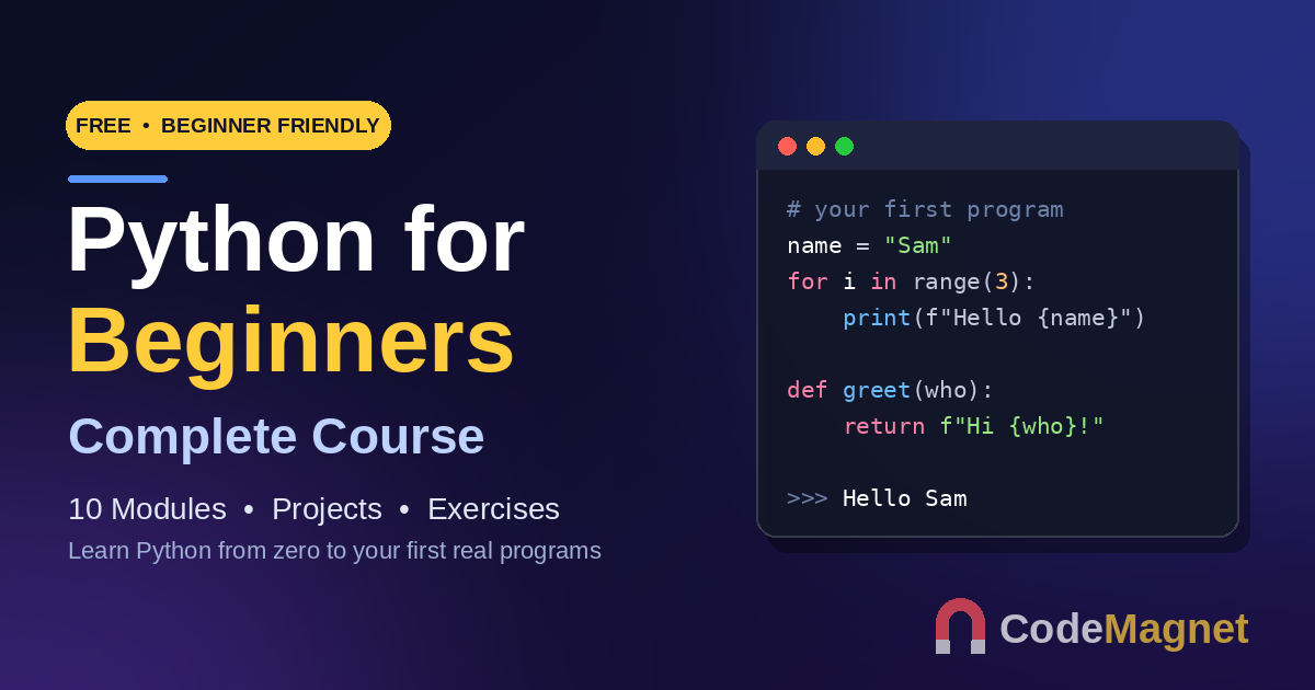 Python for Beginners: A Complete Comprehensive Course
